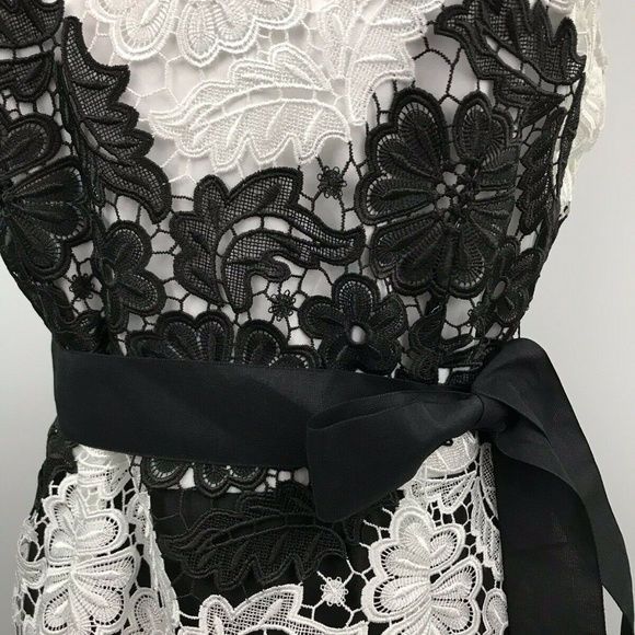 Tahari Arthur S. Levine Floral Crochet Gown Dress - Picture 3 of 7